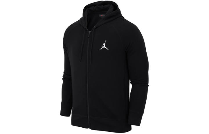 Jordan Jordan Flight Fleece Lined Hooded Zippers Sports Jacket Men's Black