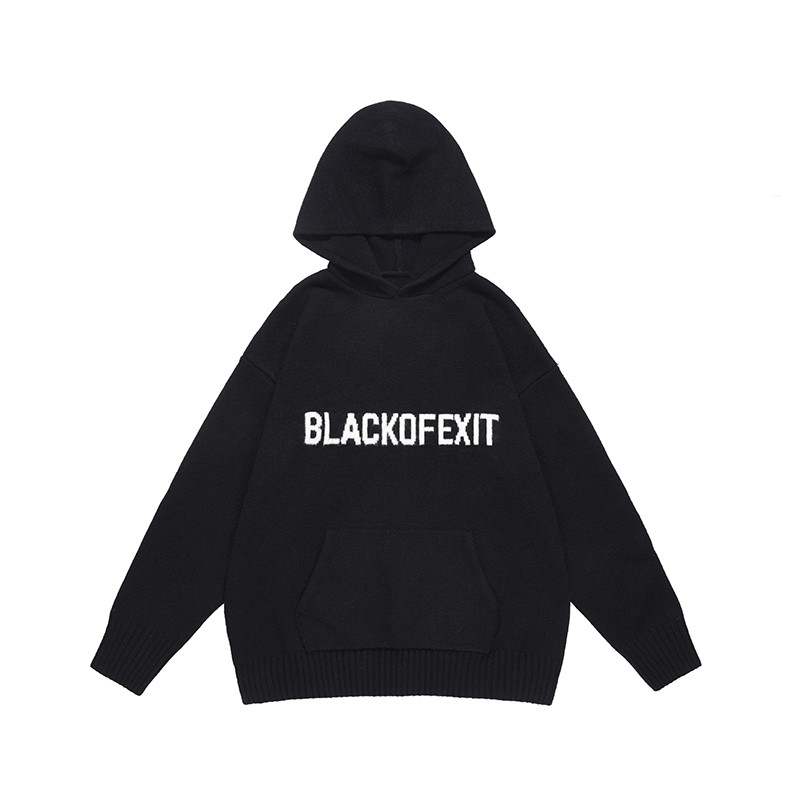 BLACK OF EXIT Knitwear Unisex Hooded Moderate Other