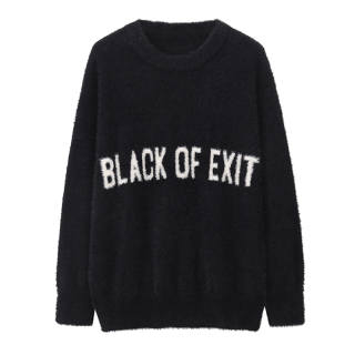 BLACK OF EXIT Sweaters Men's Crew Neck Moderate Other