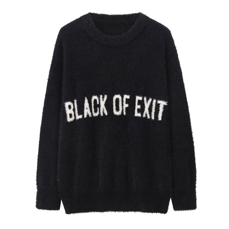 BLACK OF EXIT Sweaters Men's Crew Neck Moderate Other