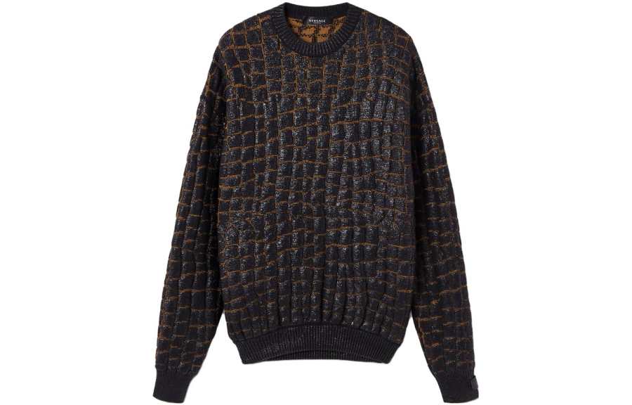 VERSACE 【RunwayZoomed ImageryPrevious Season】crocodile-effect wool jumper