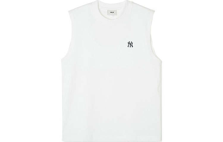 MLB Base Logo Tank Tops Unisex Ecru Crew Neck Moderate Straight Fit
