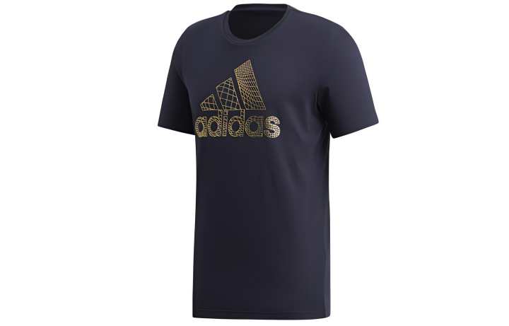 Adidas Adidas T Shirts Men's Ink Blue Crew Neck Moderate