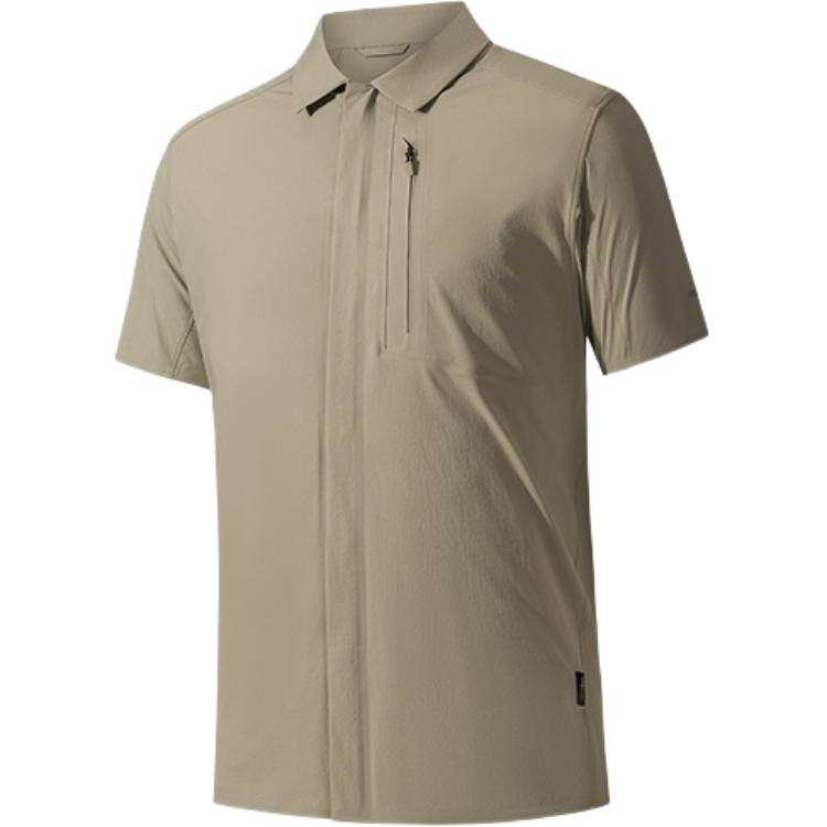 ANTA Shirts Men's Hibiscus Gray Lapel Moderate