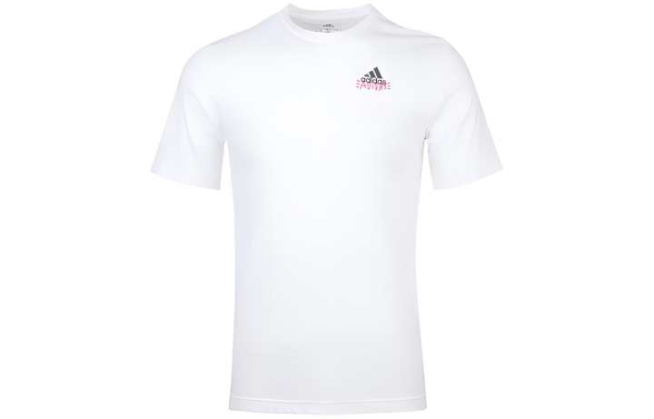 Adidas Adidas T Shirts Men's White Crew Neck Moderate Straight Fit