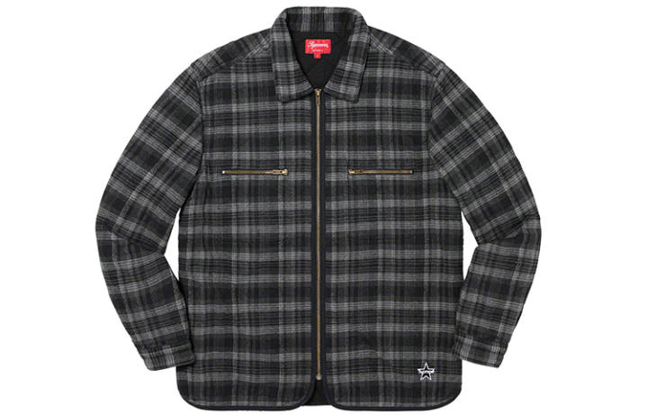 Supreme Supreme Quilted Plaid Zip Up Shirt