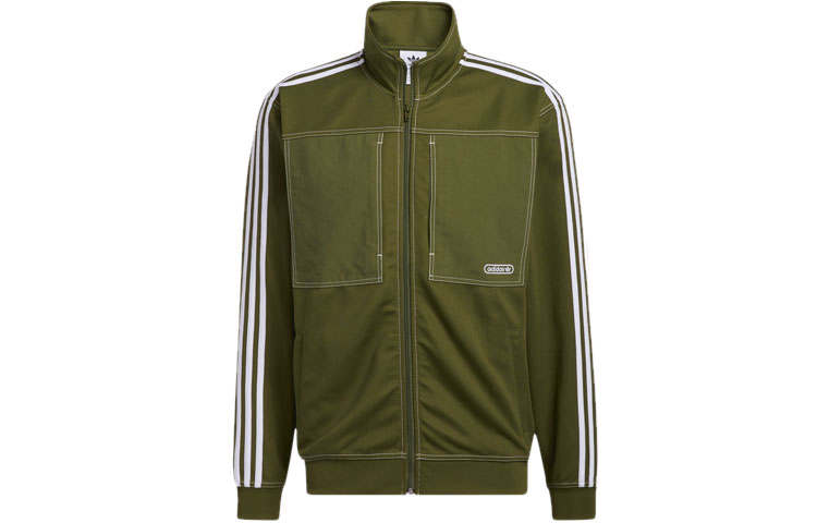 Adidas Originals Jackets Men's Green Stand Collar Moderate Other
