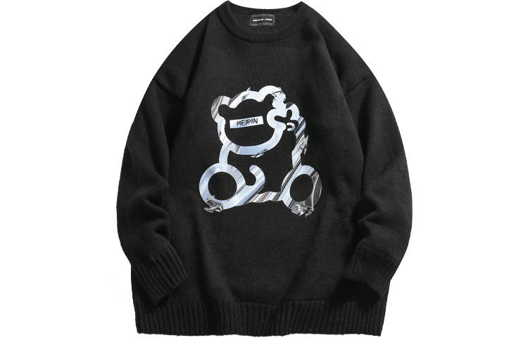 MEIPIN TANG Knitwear Unisex Crew Neck Thickened And Fleece Lined Base Layer