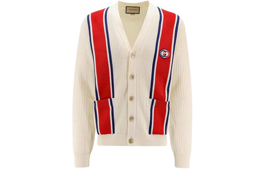 GUCCI Sweaters Men's Ecru V Neck Other