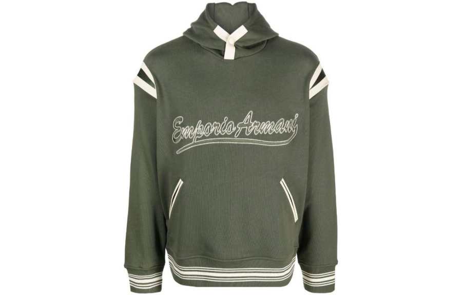 EMPORIO ARMANI 【Best of: PromotionsPrevious Season】logo-embroidered jersey hoodie