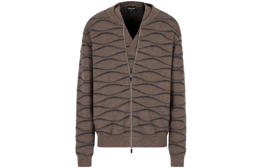 EMPORIO ARMANI Knitwear Men's Dove Gray Crew Neck Moderate