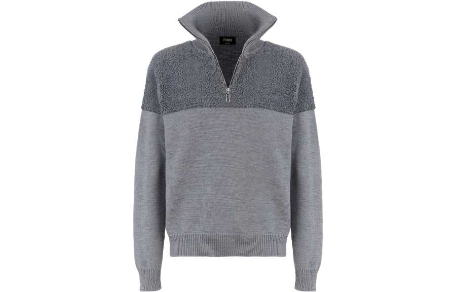 FENDI Knitwear Men's Gray Turtleneck Moderate Other