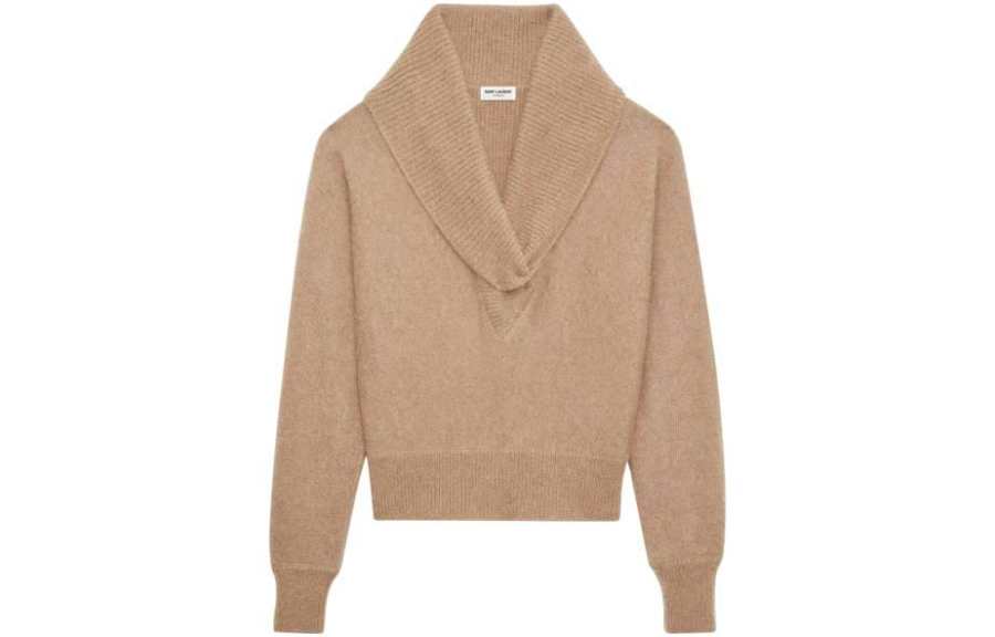 SAINT LAURENT Ribbed Trim Long-Sleeved Jumper
