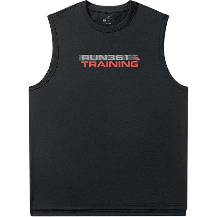 361° Tank Tops Men's Black Crew Neck Thin Straight Fit