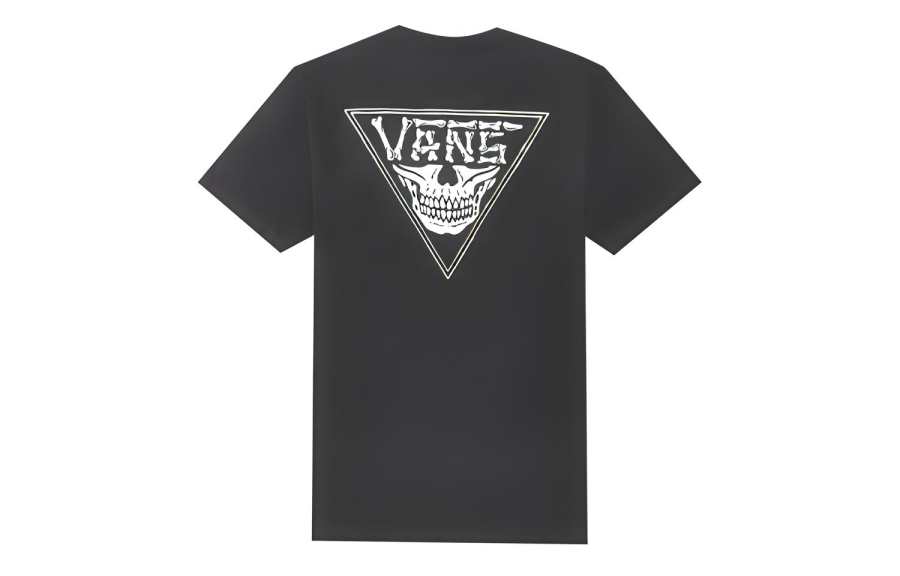 Vans T Shirts Unisex Black Crew Neck Moderate Straight Fit