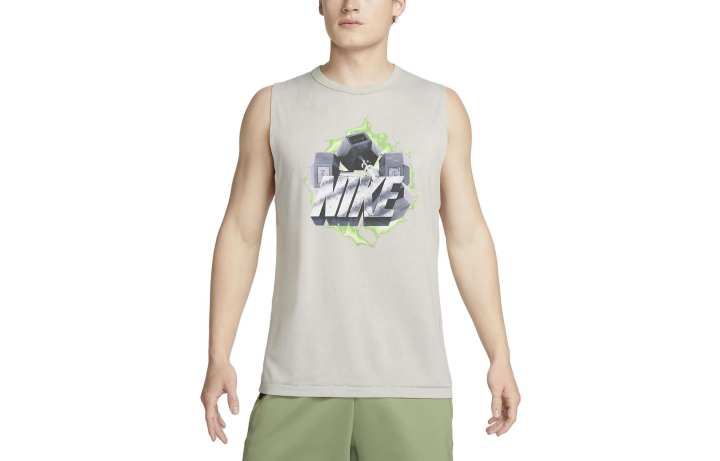 Nike Nike Tank Tops Men's Gray Crew Neck Moderate Straight Fit