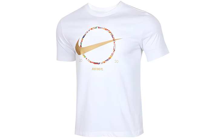 Nike Nike T Shirts Men's White Crew Neck Moderate Straight Fit