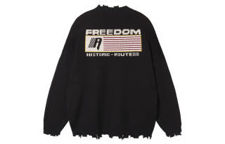 66/ROUTE 66 Sweaters Unisex Crew Neck Moderate Irregular