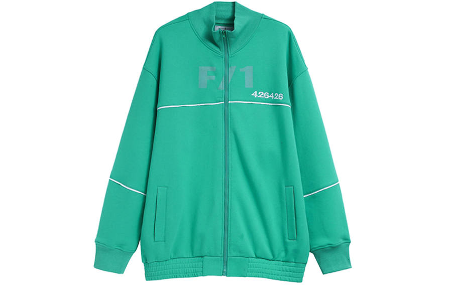 F426 Jackets Unisex Green Stand Collar Moderate Other