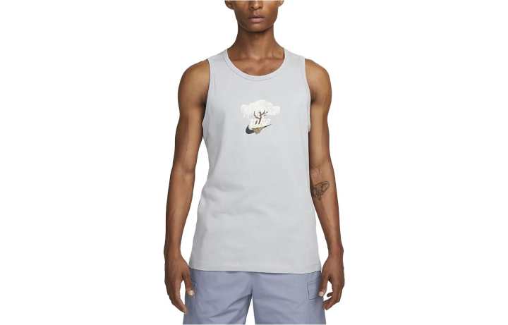 Nike Nike Tank Tops Men's Wolf Gray Crew Neck Moderate Straight Fit