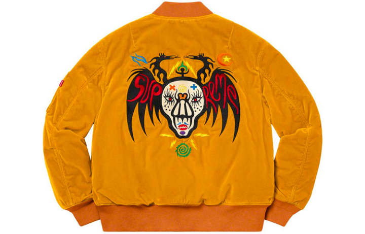 Supreme Supreme Clayton Patterson Skulls Embroidered Velvet MA 1