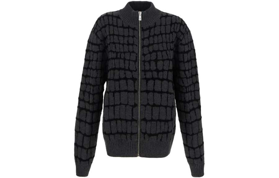 VERSACE 【Runway】crocodile-jacquard zip-up sweatshirt