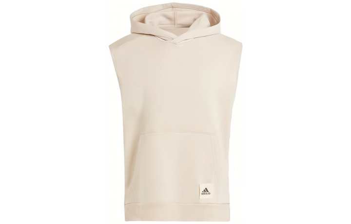 Adidas Adidas Lounge Tank Tops Men's Beige Hooded Moderate Straight Fit