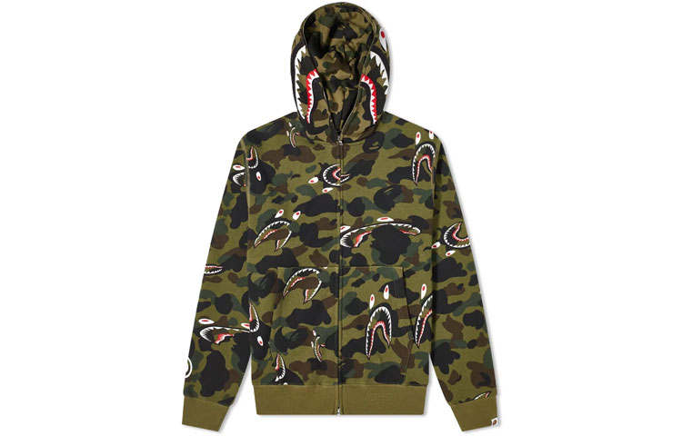 A BATHING APE Bape Shark 1St Camo Shark Full Zip Hoodie SS23