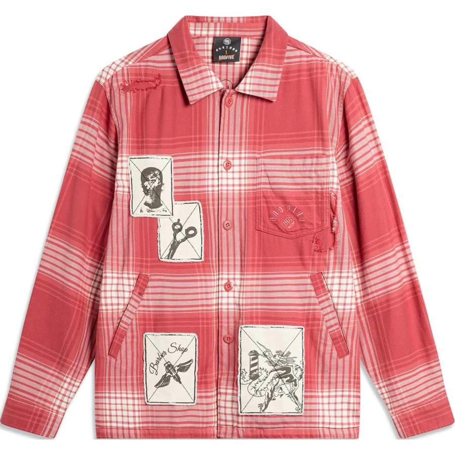 Li-Ning Li Ning Basketball Collection Shirt Men's Garnet Red Pale Quartz Red Plaid