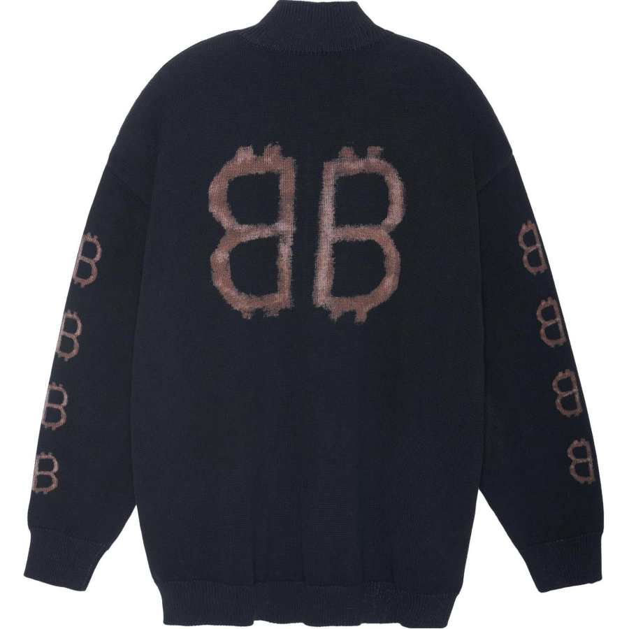 Balenciaga Sweaters Men's Black Crew Neck Moderate Other