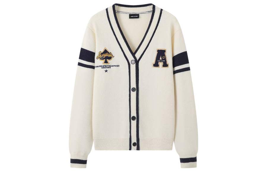 YK&YB Knitwear Unisex V Neck Moderate Cardigan