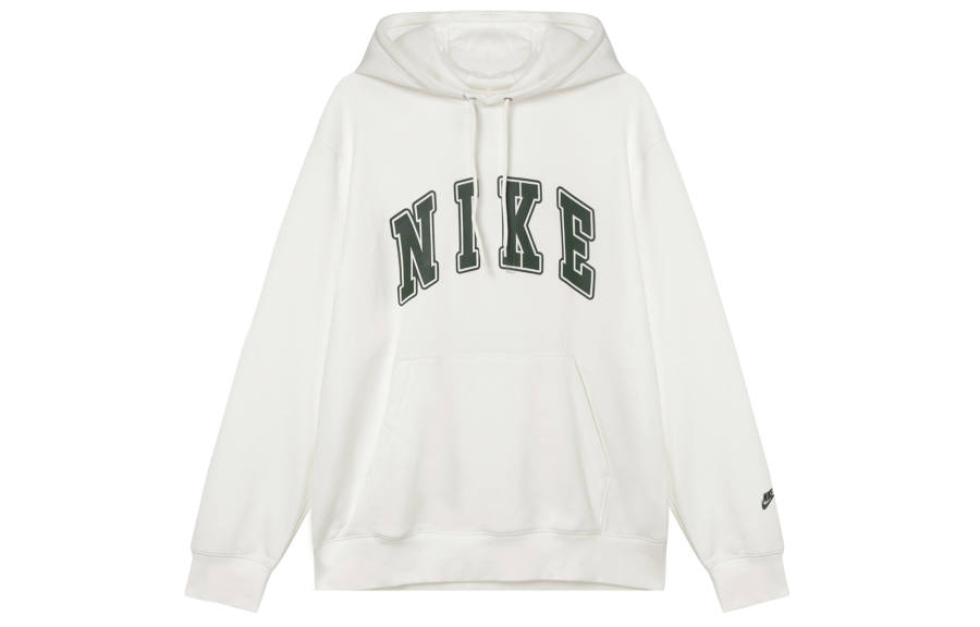 Nike Nike Club Versatile Casual Fleece Lined Pullover Hooded Sweatshirt Men's Sail White/Fir Green