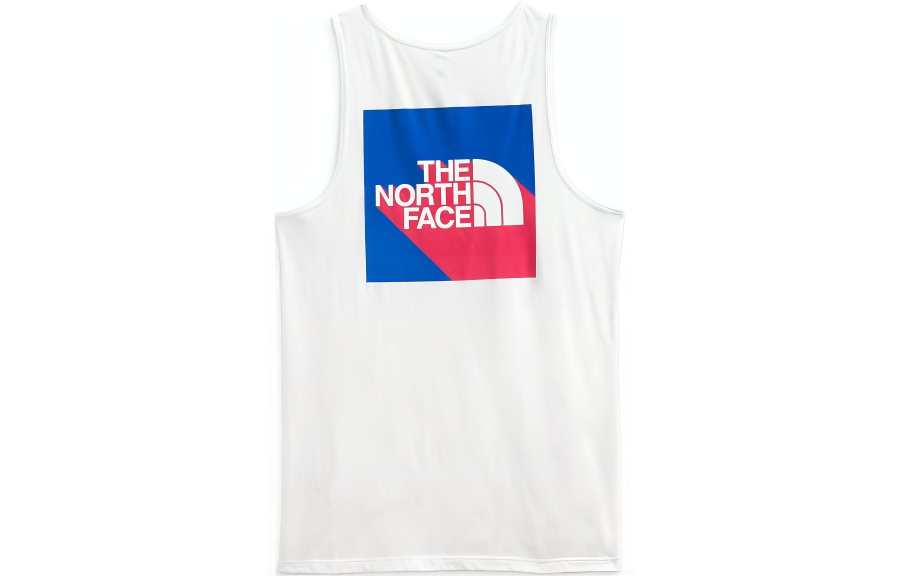 THE NORTH FACE Tank Tops Men's White Crew Neck Moderate Racerback