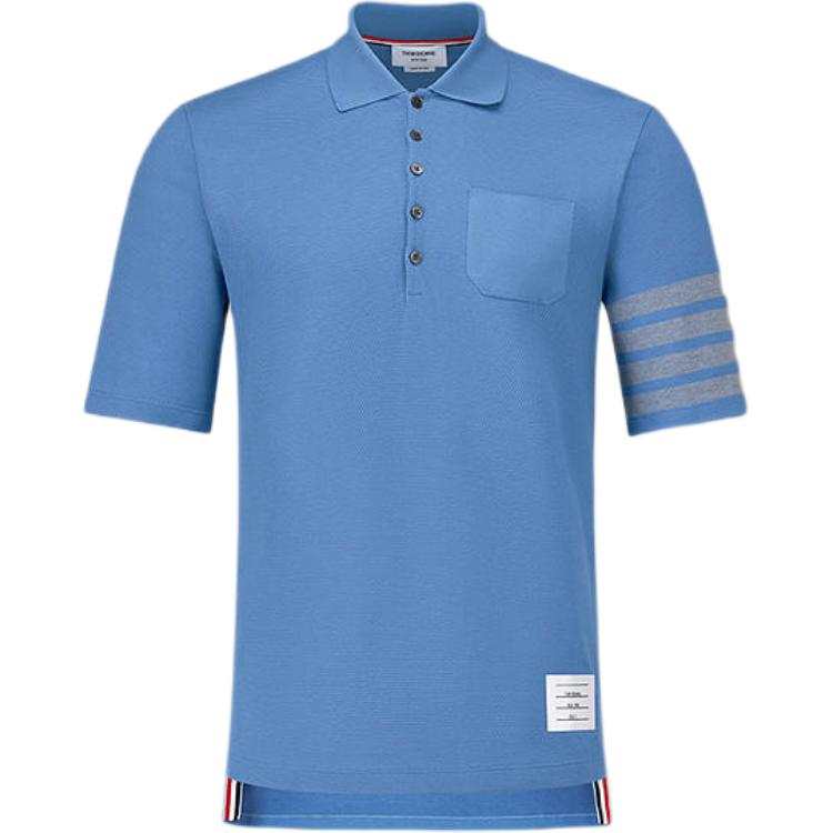 THOM BROWNE 4 Bar Cotton Piqué Polo Shirt
