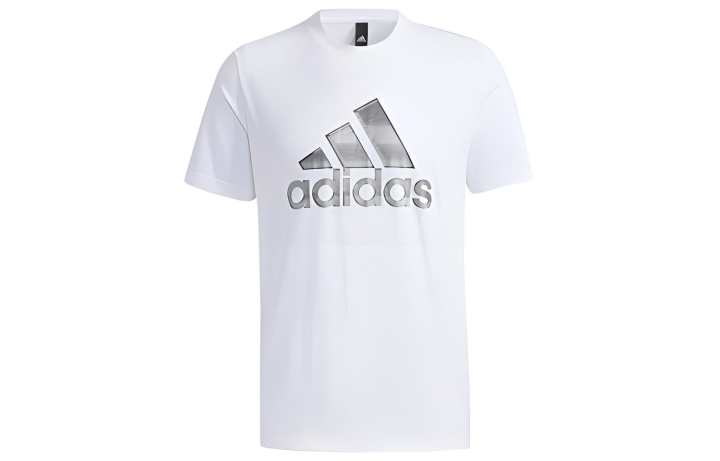 Adidas Adidas T Shirts Men's White Crew Neck Moderate Straight Fit
