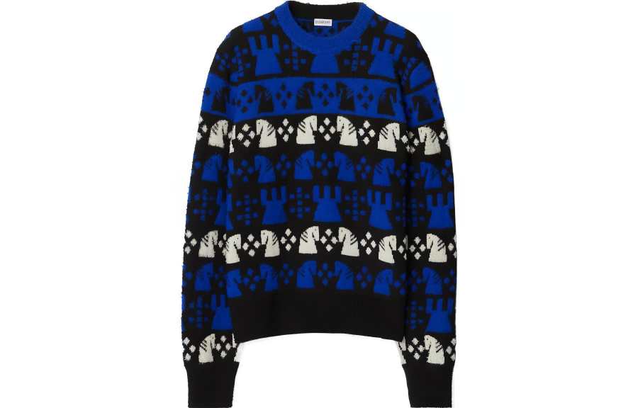 Burberry 【Previous Season】Chess intarsia wool-blend jumper