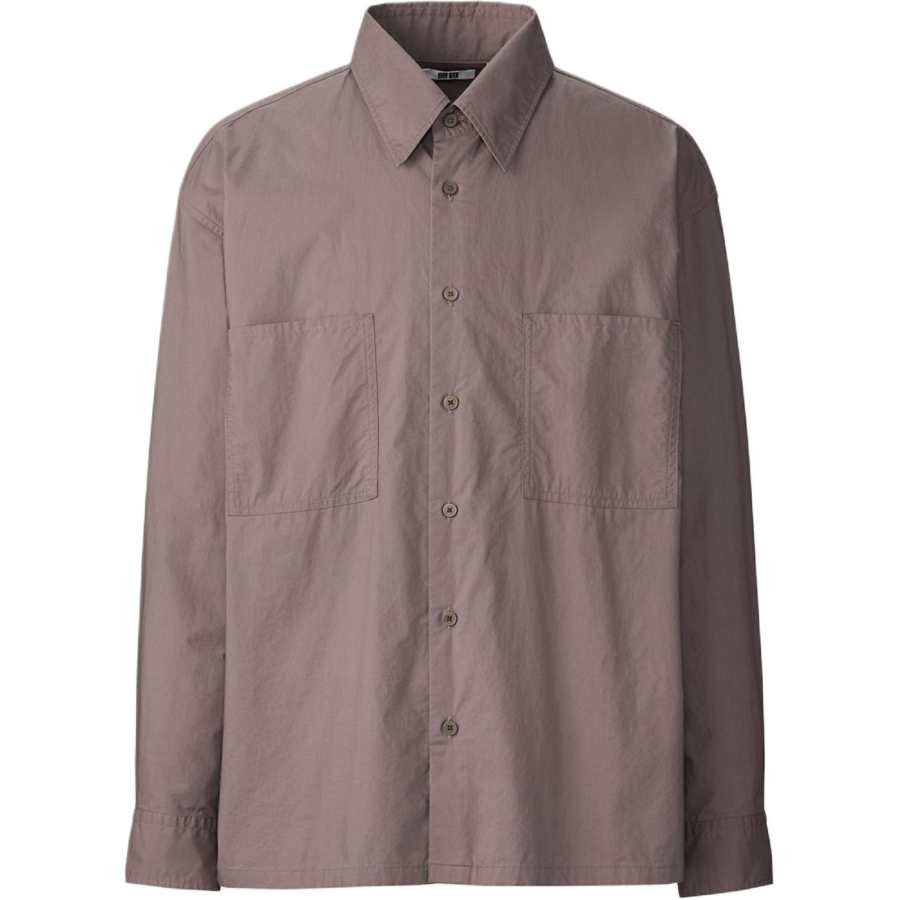 UNIQLO U Collection Shirts Unisex Blue Purple Lapel Moderate
