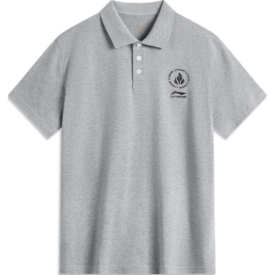 Li-Ning Li Ning Sports Trendy Collection Polo Shirt Unisex Heather Gray