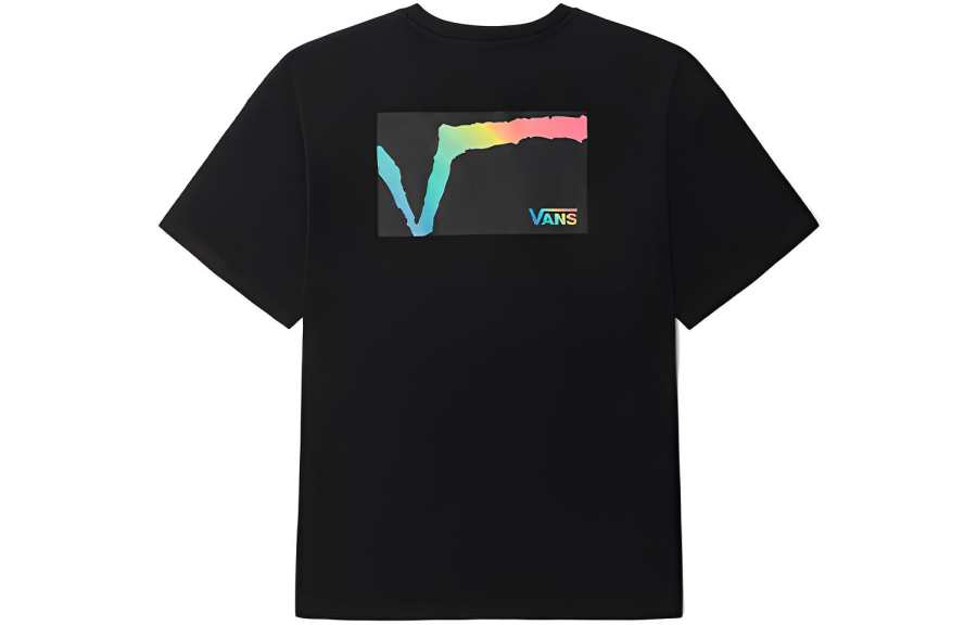 Vans T Shirts Unisex Black Crew Neck Moderate Straight Fit
