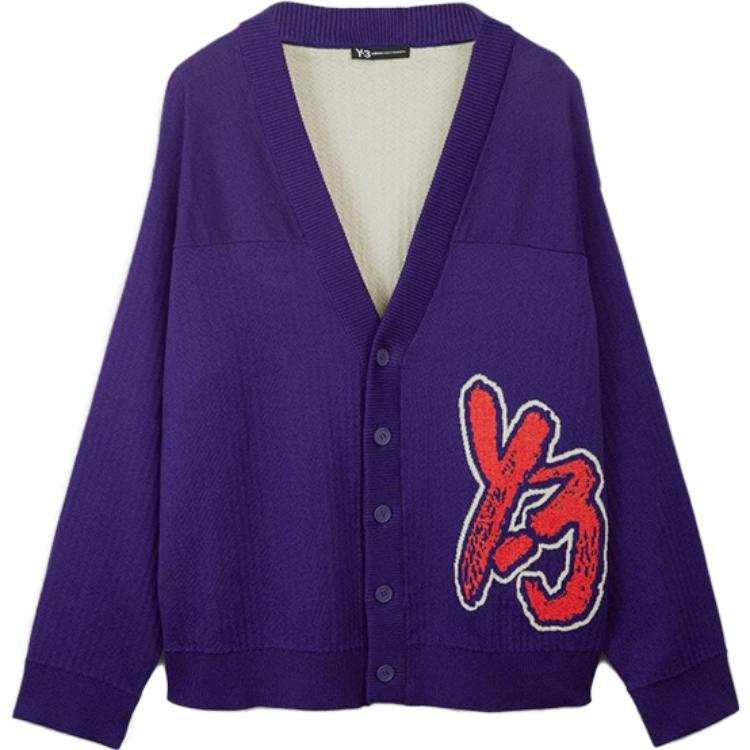 Y-3 Y 3 Knitwear Unisex Navy Blue V Neck Moderate Cardigan