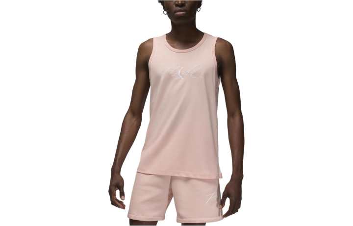 Jordan Jordan Flight Essentials Tank Tops Men's Pink Crew Neck Moderate Straight Fit