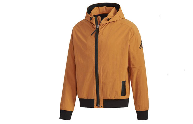 Adidas Adidas Jackets Men's Khaki Brown Hooded Non Detachable Moderate
