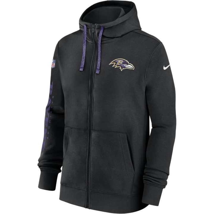 Nike Nike Baltimore Ravens Sideline Team Issue Club Men's Nike Full Zip Hoodie