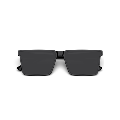 MID Plate And Metal Rectangular Sunglasses Unisex Black