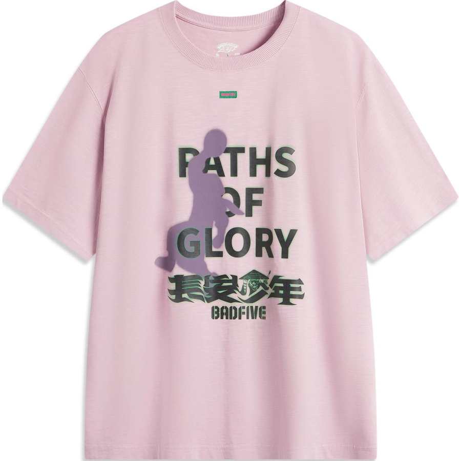 Li-Ning Li Ning BADFIVE T Shirt Men's Lotus Red Purple