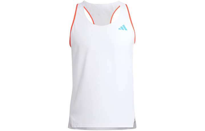 Adidas Adidas Tank Tops Men's White Crew Neck Moderate Straight Fit