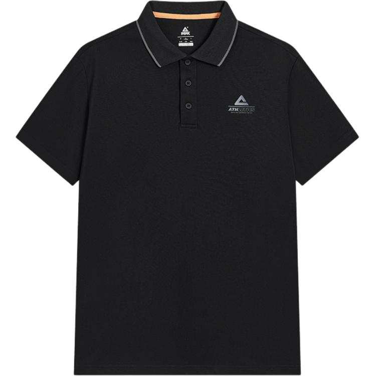 PEAK Polo Shirts Men's Black Lapel Moderate Straight Fit