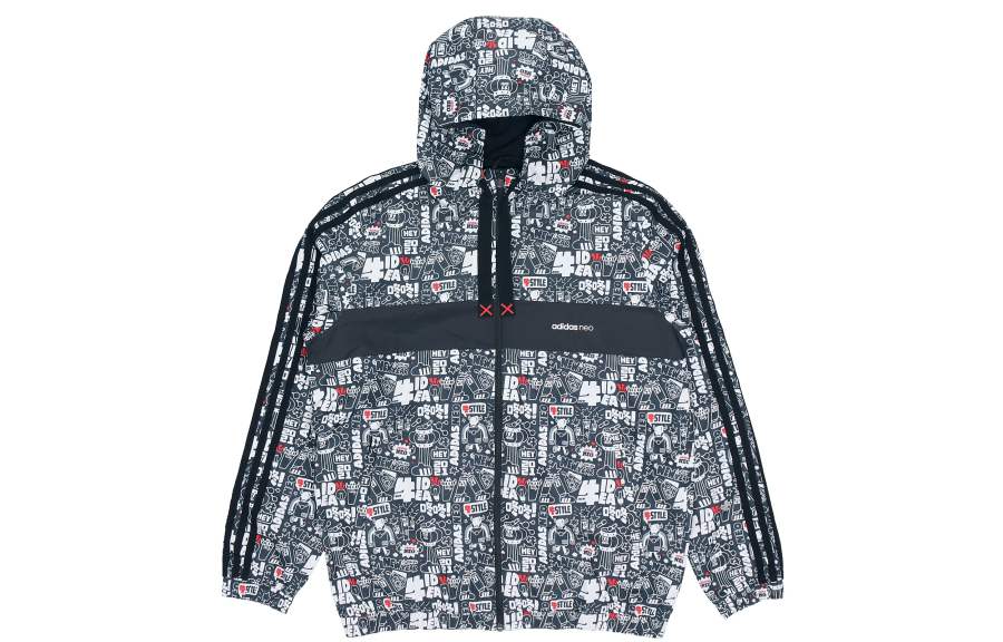 Adidas Neo Jackets Men's Black Hooded Thickened Other