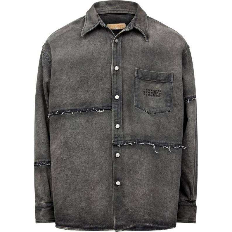 MM6 Maison Margiela Raw Cut Curved Hem Shirt