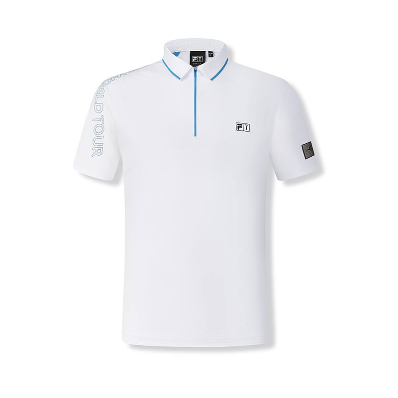 FILA Polo Shirts Men's Jade White Polo Collar Moderate Straight Fit